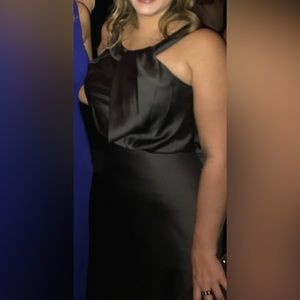 Dark gray silk formal dress